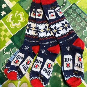 Festive Blue and Red Casual Socks three pairs  size 7-9